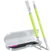 2PCS Metal Neon Green Cuticle Pusher and Cutter Remover Salon Quality Stainless Steel Gel Nail Polish Peeler Scraper Durable Manicure and Pedicure Cleaner Tool For Fingernail and Toenail view 1