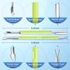 2PCS Metal Neon Green Cuticle Pusher and Cutter Remover Salon Quality Stainless Steel Gel Nail Polish Peeler Scraper Durable Manicure and Pedicure Cleaner Tool For Fingernail and Toenail view 2