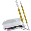 2PCS Metal Mineral Gold Cuticle Pusher and Cutter Remover Salon Quality Stainless Steel Gel Nail Polish Peeler Scraper Durable Manicure and Pedicure Cleaner Tool For Fingernail and Toenail view 1