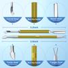 2PCS Metal Mineral Gold Cuticle Pusher and Cutter Remover Salon Quality Stainless Steel Gel Nail Polish Peeler Scraper Durable Manicure and Pedicure Cleaner Tool For Fingernail and Toenail view 2