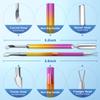 2PCS Metal Pink-Yellow Gradient Cuticle Pusher and Cutter Remover Salon Quality Stainless Steel Gel Nail Polish Peeler Scraper Durable Manicure and Pedicure Cleaner Tool For Fingernail and Toenail view 2