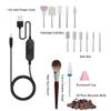 Electric Nail Drill, Professional 25000RPM Acrylic Nail Drill Machine 16 in 1 Kit, Portable USB Electric Nail File Set for Acrylic Gel Nails, Manicure Pedicure Tools for Home and Salon - Grey view 2