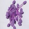 AKOAK 100 Pcs Disposable Eye Shadow Brushes, Double-Faced Sponge Eye Shadow Applicator, Oval Eye Shadow Brush with Sponge Head (Purple) view 2