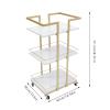 HAOREBAIYU 3 Tier Utility Salon Trolley, 35"L x 15"W x 12"H, White+gold view 2