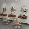 RESHABLE Wall Mount Salon Stations for Hair Stylist,Barber Hair Stations for Salon Beauty Spa Equipments,Rustic Brown view 3