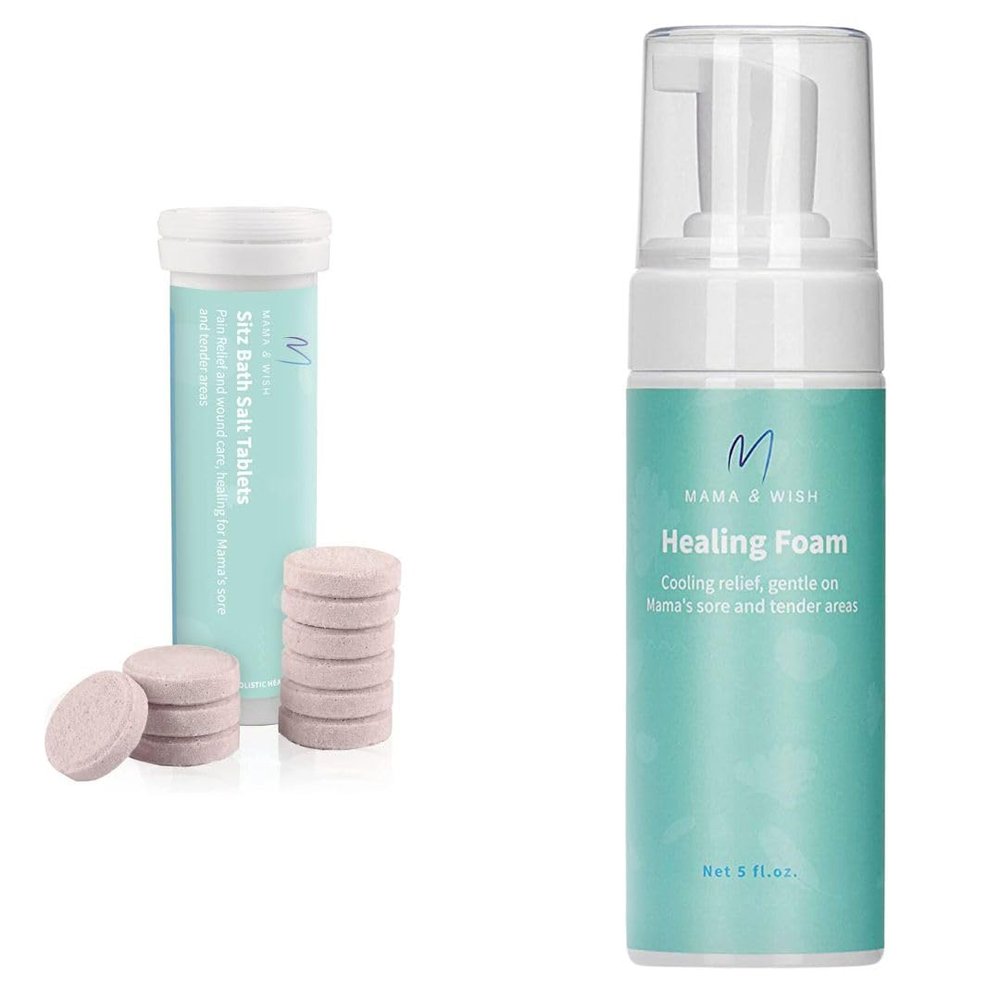 Mama & Wish Postpartum Essentials Bundle: Witch Hazel Spray and Sitz Bath Tablets for Postpartum Care and Recovery