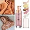 Body Shimmer Oil, Sparkle Pink Natural Glow Luminizer, Long Lasting Waterproof Moisturizing Liquid Illuminator Highlighter Makeup for a Sun-Kissed Glow, Brush Include, 1oz, Fair view 2