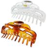ACCGLORY Large Hair Clips for Women Thick Hair Fine Hair Claw Clips Big Strong Holding Long Hair Jaw Clips (Clear and Brown) view 1