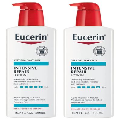 Eucerin Intensive Repair Body Lotion, Lotion for Very Dry Skin, 16.9 Fl Oz Pump Bottle - Pack of 2