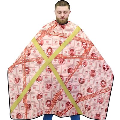 Money Barber Cape Professional Barber Cape For Men Waterproof, Adjustable Snap Closure Large Size Hair Cutting Cape 65" x 55" (Red)
