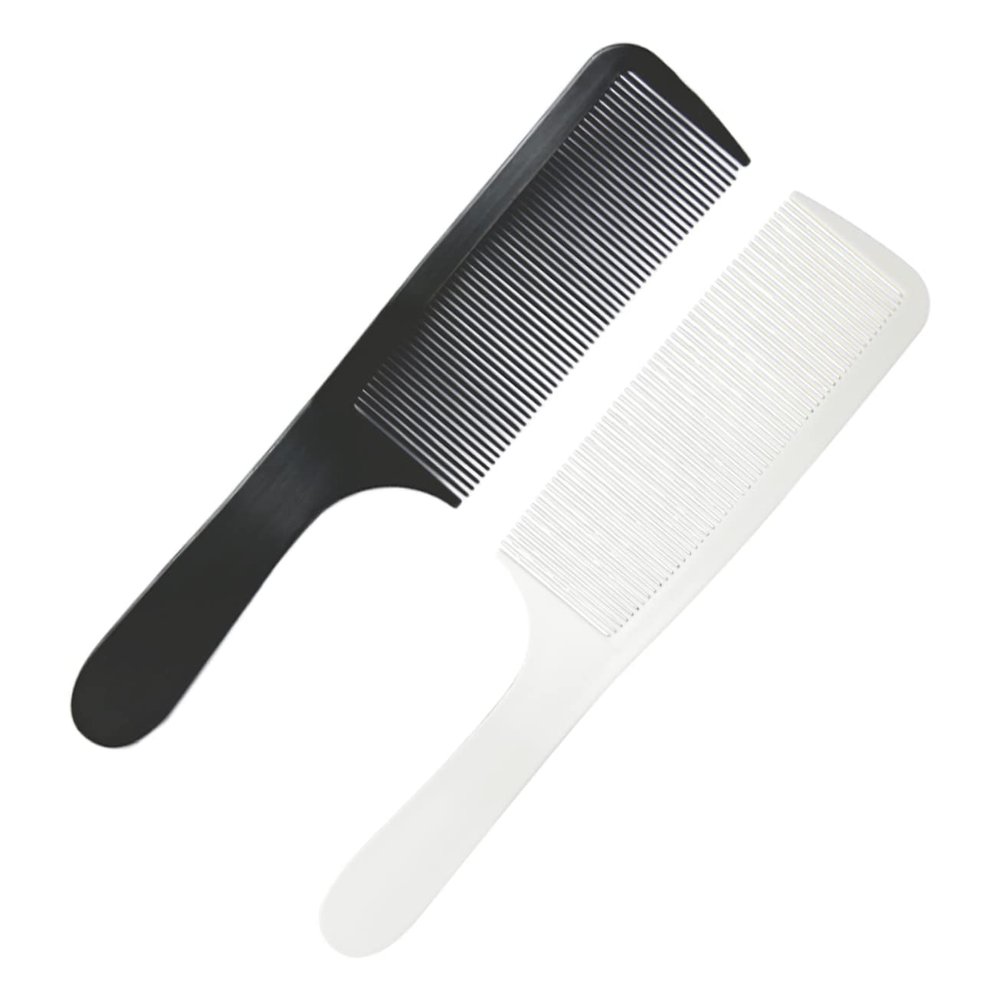 2pcs Men Curved Hair Cutting Comb Professional Barber Combs for Men Hair Styling Ergonomic Design for Fades and Hairstyles Black White