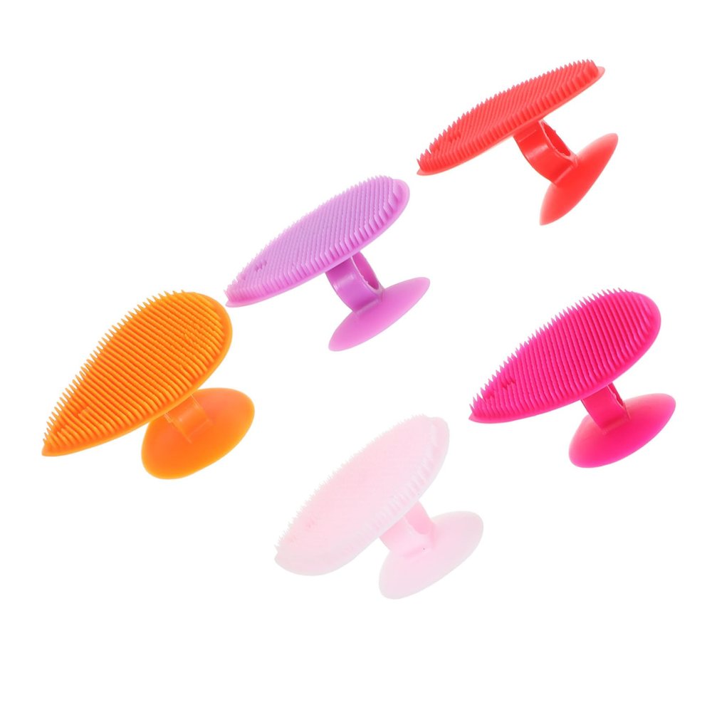 FOMIYES 5pcs Silicone Heart-Shaped Bath and Massage Brush for Boys and Girls Double-Sided Exfoliating and Cleansing Gentle Scrubber for Shampoo and Face Wash Easy to and Store