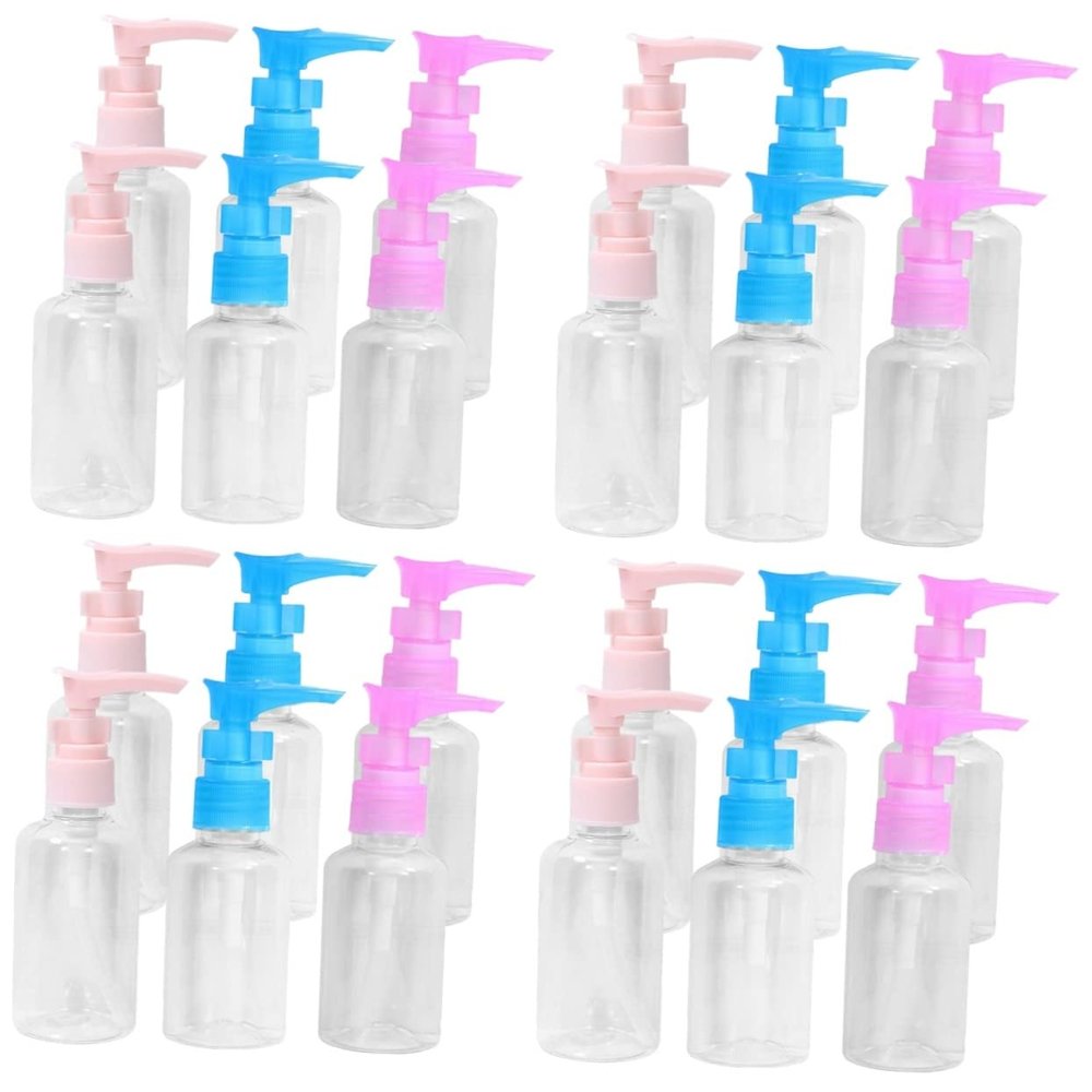 Zerodeko 24pcs Shampoo Pump Dispenser Reusable Shampoo Bottles Pump Dispenser Bottle Random Color