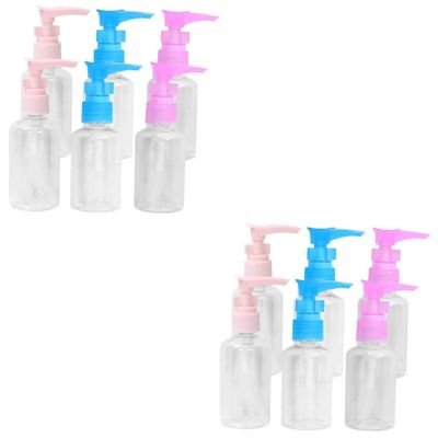 Zerodeko 12pcs Small Pump Bottle Shampoo Pump Plastic Hand Soap Travel Dispenser Random Color