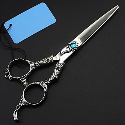 Hair Cutting Scissors, 6 inch professional japan 440c Sun flower hair scissors cutting barber curved thinning shears hairdressing scissors (Color : Cutting)