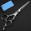 Hair Cutting Scissors, 6 inch professional japan 440c Sun flower hair scissors cutting barber curved thinning shears hairdressing scissors (Color : Cutting) view 1