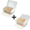 1100 PCS 6 Inches Long Cotton Swabs with Storage Case, 600 Pointed Cotton Swabs & 500 Round Cotton Swabs view 1