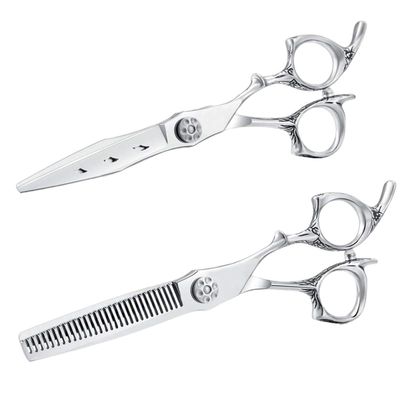 Hair Cutting Scissors, 6 Inch Professional Salon Haircut Japanese Stainless Steel 440C Barber Hair Trimmer Cutting Thinning Scissors set