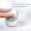 2Pack Airless Pump Jars with Cosmetic Spatula, 3.5 oz Empty Refillable Cosmetic Air Pump Jars Bottles Airless Lotion Cream Dispenser Portable Travel Makeup Containers (Silver) view 3