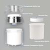 2Pack Airless Pump Jars with Cosmetic Spatula, 3.5 oz Empty Refillable Cosmetic Air Pump Jars Bottles Airless Lotion Cream Dispenser Portable Travel Makeup Containers (Silver) view 4