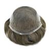 PUNRU HAIR Toupee For Men Hair Piece Real Human Hair French Lace Mens Toupee Hair System Bleched Knot Hair Replacement System For Men 7x9 100% light to Medium density#710 7# VERY LIGHT BROWN+10% GREY view 4
