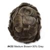 French Lace Hair System For Men Toupee For Men Real Human Hair Piece For Men Hair Replacement System Mens Toupee Front Bleched Knot 7x9 100% light to Medium density#430 4# MEDIUM BROWN+30% GREY view 2