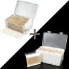 1500 PCS Cotton Swabs with Storage Case, 800 Organic Cotton Swabs & 500 PCS 6 Inches Long Cotton Swabs view 1