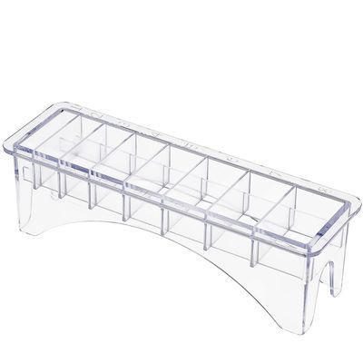 Watris Veiyi Universal Hair Clipper Guard Holder Case, 8 Slots, Transparent, for Professional Barbers