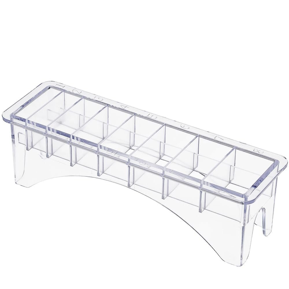 Watris Veiyi Universal Hair Clipper Guard Holder Case, 8 Slots, Transparent, for Professional Barbers