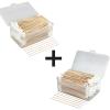 1200 PCS 6 Inches Long Cotton Swabs with Storage Case, Include 600 PCS Round & 600 PCS Pointed view 1