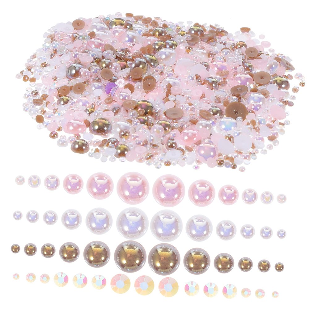 Didiseaon 1pack Shiny Half Round Flatback for Crafts Nail Art and Makeup Versatile Beads for Manicures Jewelry Making and Decorative Projects Pack
