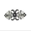 Faship Gorgeous Black Rhinestone Crystal Floral Hair Barrette view 1