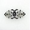 Faship Gorgeous Black Rhinestone Crystal Floral Hair Barrette view 2