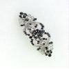 Faship Gorgeous Black Rhinestone Crystal Floral Hair Barrette view 3