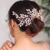 BERYUAN Wedding Rose Gold Hair Comb with Rhinestone Crystal Flower for Bridal Headpieces, Handmade Accessories for Women and Girls (ROSE GOLD) view 1