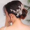 BERYUAN Wedding Rose Gold Hair Comb with Rhinestone Crystal Flower for Bridal Headpieces, Handmade Accessories for Women and Girls (ROSE GOLD) view 2