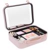 Cbhfmljd Makeup Train Case, Portable Cosmetic Organizer Train Box with Lights and Mirror Large Capacity Makeup Case Waterproof Customized Dividers/Large Makeup Artist Organizer Kit Pink view 1