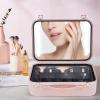Cbhfmljd Makeup Train Case, Portable Cosmetic Organizer Train Box with Lights and Mirror Large Capacity Makeup Case Waterproof Customized Dividers/Large Makeup Artist Organizer Kit Pink view 4
