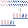 Magrace Long Coffin Press on Nails Blue Fake nails 24 pcs French Tips False Nails with Designs Stick on Nails for Women (A-5) view 3