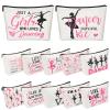 12 Pcs Dance Makeup Bag Bulk Dance Gifts Bulk Dancing Toiletry Zipper Pouch for Team Ballet Cosmetic Bag Survival Kit Pouch for Ballet Lover Gift Dancing Party Favors for Women Competition Ballerina view 1