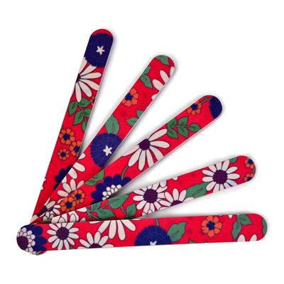 Rolabling 50pcs Flower Design Nail Files Double Sided Sandpaper Foam Nail Buffers Great for Professional Salon or Home Cosmetic Manicure Pedicure (Set 6-50pcs)