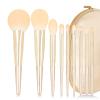 Natural Hair Makeup Brush Set Professional, Fox Hair Makeup Brushes Set with Case by Luxury ENZO KEN, Gold Cosmetic Brushes Makeup Set, Natural Makeup Brushes, Natural Bristle Makeup Brushes.(Cloud) view 1