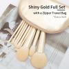 Natural Hair Makeup Brush Set Professional, Fox Hair Makeup Brushes Set with Case by Luxury ENZO KEN, Gold Cosmetic Brushes Makeup Set, Natural Makeup Brushes, Natural Bristle Makeup Brushes.(Cloud) view 2