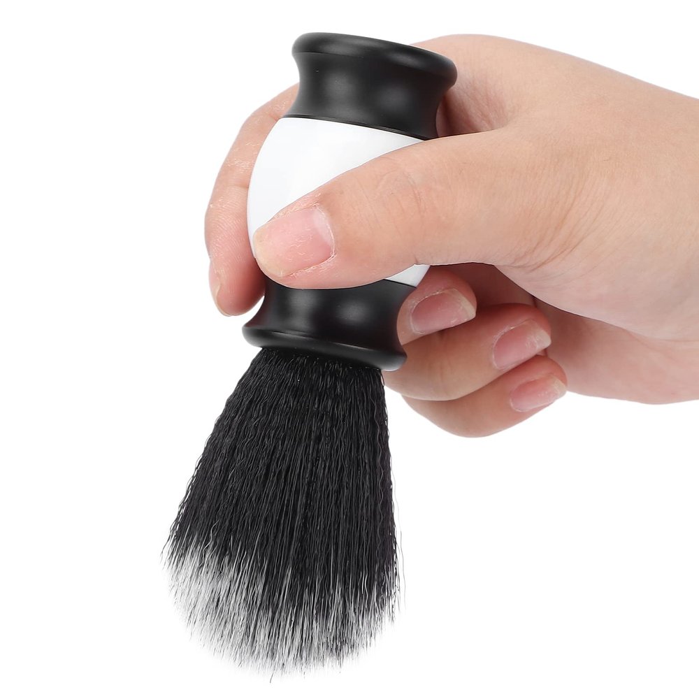 Beard Brush for Men, Ergonomic Mustache Styling Brush with Soft Bristles and Handle, Neck Dust Brush for Broken Hair Dirty Removal, Fast Lather Salon Cleansing Foam Brush with Fine Workmanship