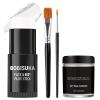 BOBISUKA White Face Paint Stick + Setting Powder+ 2 Paintbrushes Set, Clown Makeup Body Paint Eye Black Sticks for Sports, White Painting Kit for Halloween Skeleton Skull Special Effects SFX view 1