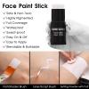 BOBISUKA White Face Paint Stick + Setting Powder+ 2 Paintbrushes Set, Clown Makeup Body Paint Eye Black Sticks for Sports, White Painting Kit for Halloween Skeleton Skull Special Effects SFX view 2