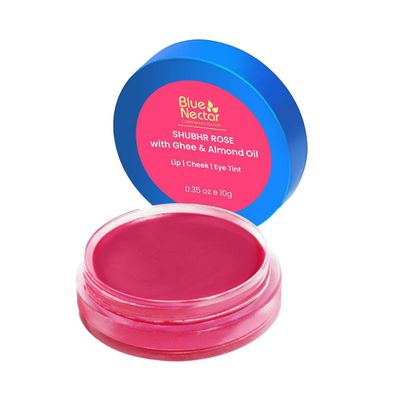 Blue Nectar Lip Tint Balm for Rosy Pink Tinted Lips | Natural Lip Tint for Dark Lips with Organic Ghee & Shea Butter | Long Lasting Lip Mosturizer (0.35 Oz)