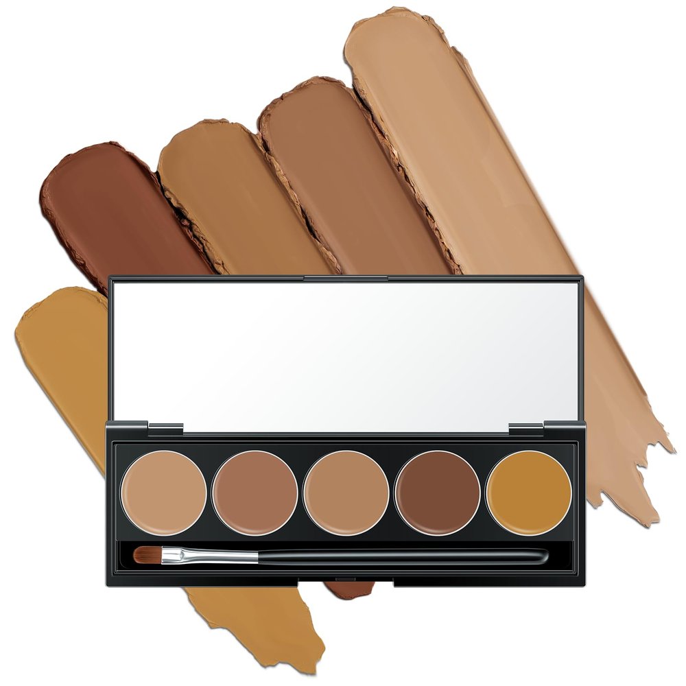 FALOCUTUS 5 In 1 Multi-Use Correcting Concealer Palette,Waterproof Long Lasting Contour Palette,Professional Creamy Concealer Kit for Women,Easy to Create Full Coverage and Natural Finish.#3