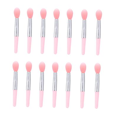 Beatifufu 15pcs Mini Lip Mask Silicone Lip Brush Set for Makeup Eyeshadow Applicator