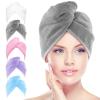 AIDEA Microfiber Hair Towel Wrap, 5 Pack Turbans, Super Absorbent Quick Dry for All Hair Types, Anti-Frizz Accessories for Women, 26"10" view 1